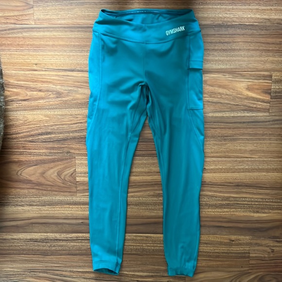 Gymshark- Super Soft Teal Leggings with Heal Holds - Picture 2 of 6